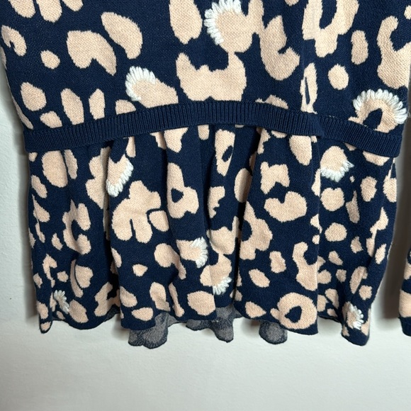 Anthropologie Moth leopard peplum embroidered cotton blend sweater size XS - Picture 7 of 11